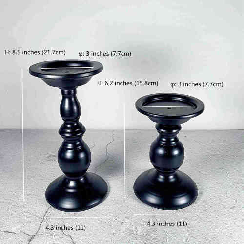 Vintage Black Candle Holders Set of 2 Metal Candle Stand For Pillar Candles Tealight Table Fireplace Mantle Shelf farmhouse Decoration