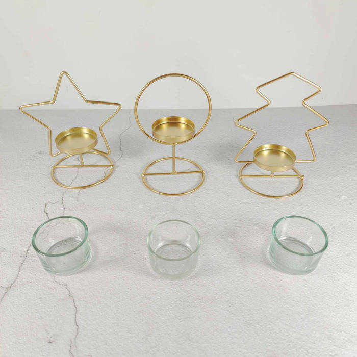 Golden Metal Candle Holders Glass Votive Candle Holders Tealght Candle Stand Christmas Birthday Gifts