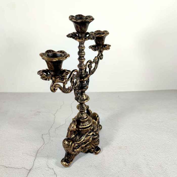 Rero 3-arm Candelabra Metal Candlestick Holder Tapre Candle Holders handmade craft Table Decoration Halloween Christmas Decor