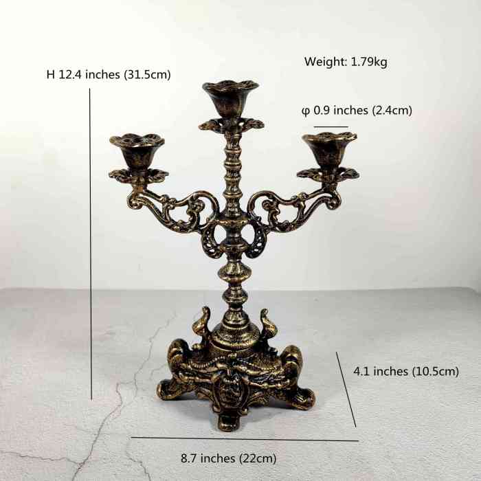 Rero 3-arm Candelabra Metal Candlestick Holder Tapre Candle Holders handmade craft Table Decoration Halloween Christmas Decor