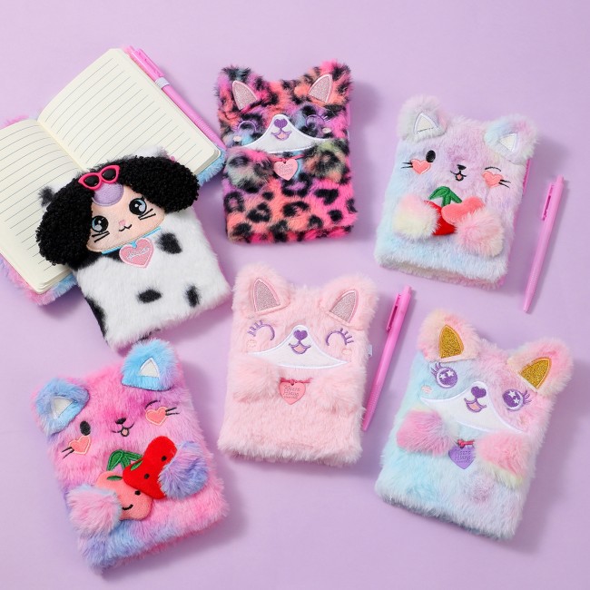 Plush Ruled Notebook With Ballpoint Pen