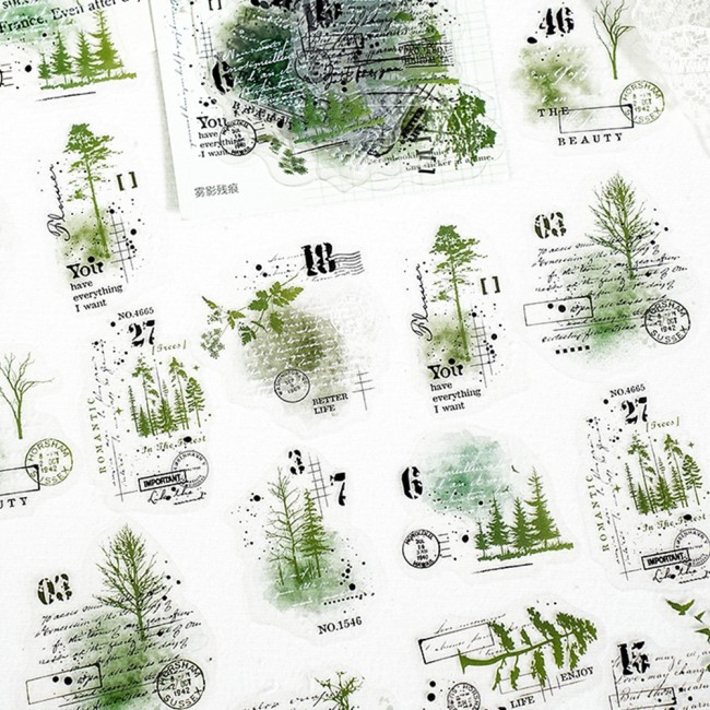 Retro Style Background Sticker Bag of 20 pcs 6 Style