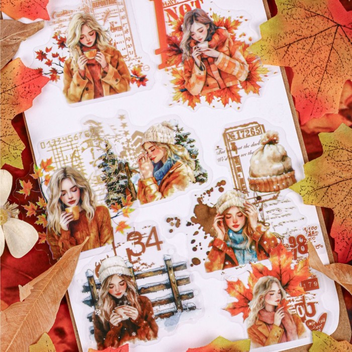 Winter Girl Character Sticker Bag of 16 pcs 6 Style