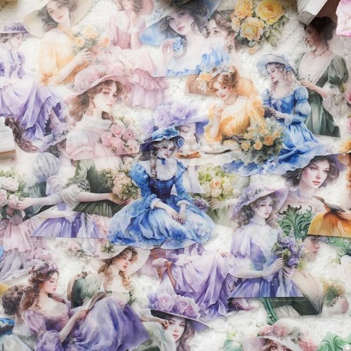 Vintage Victorian Style Elegant Lady Character Sticker Bag of 30 pcs 5 Style