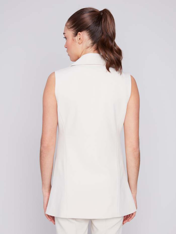Tailored Blazer Vest - Beige