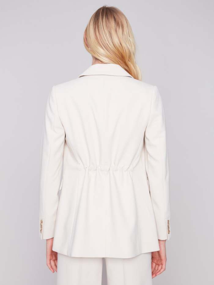 Blazer with Ruched Back - Beige