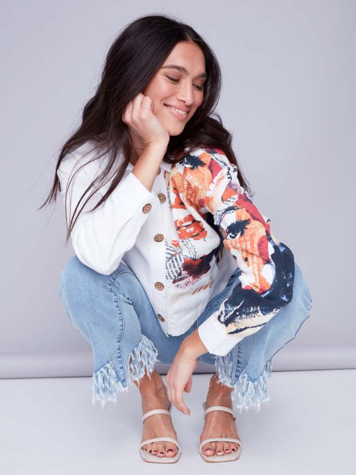Placement Print Linen Blend Jacket - Monroe