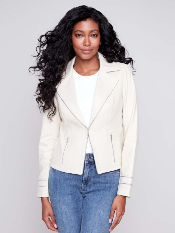Vintage Faux Leather Jacket - Clay
