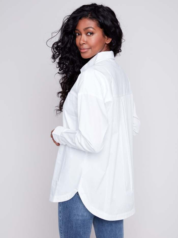 Loose Poplin Shirt - White