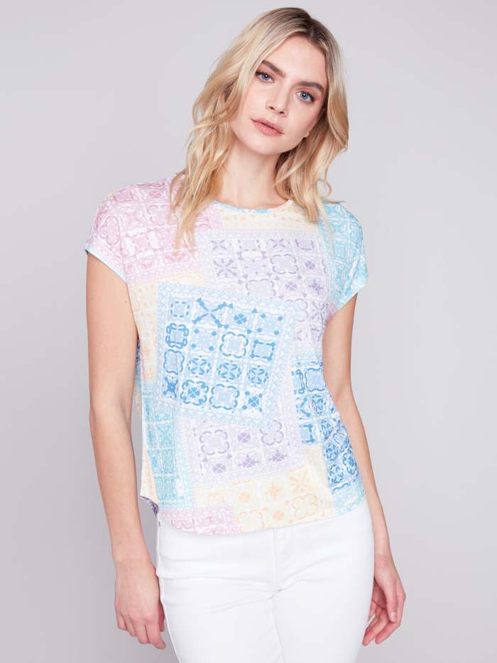 Printed Sleeveless Top - Bandana