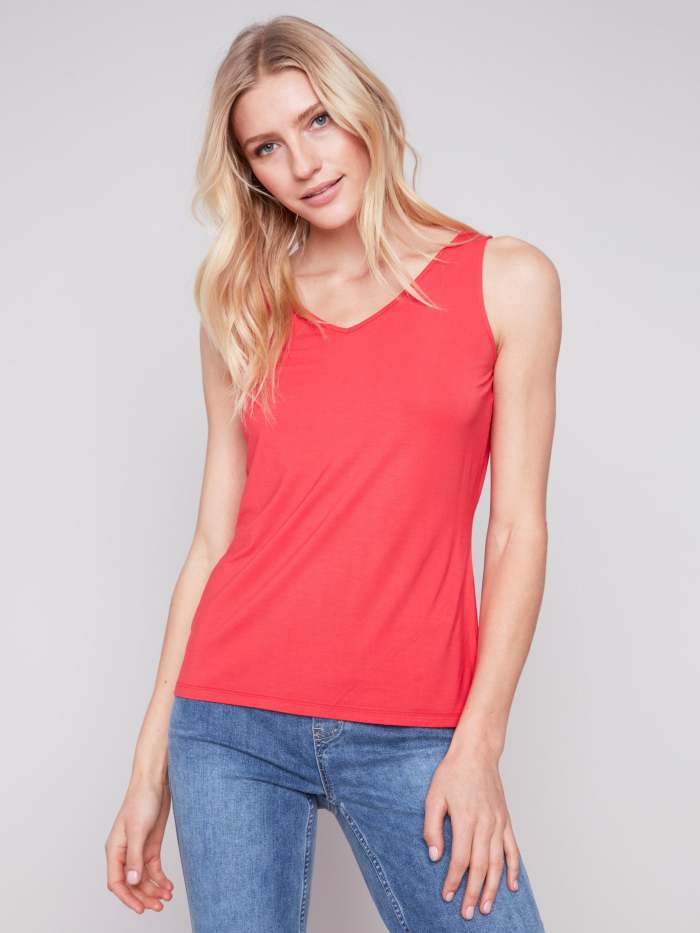Reversible Bamboo Cami - Cherry