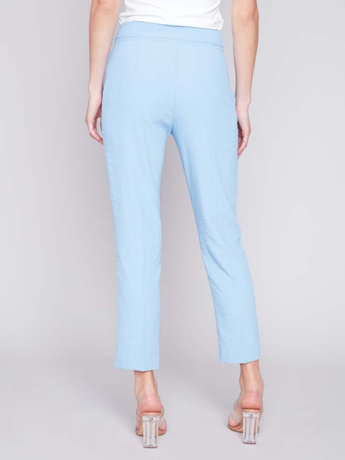 Side Slit Tapered Pants - Sky