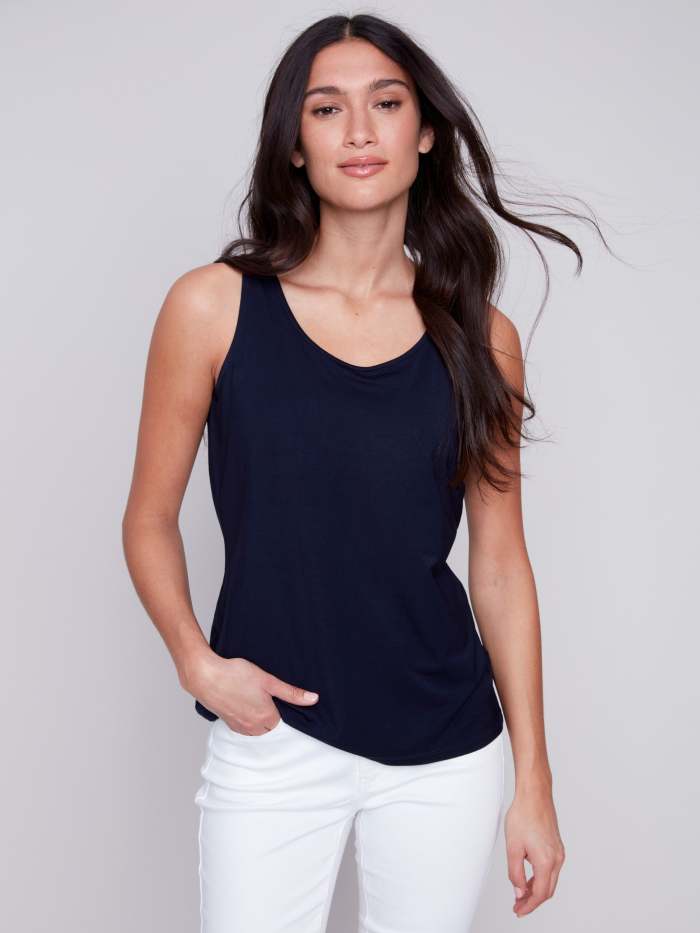 Reversible Bamboo Cami - Navy