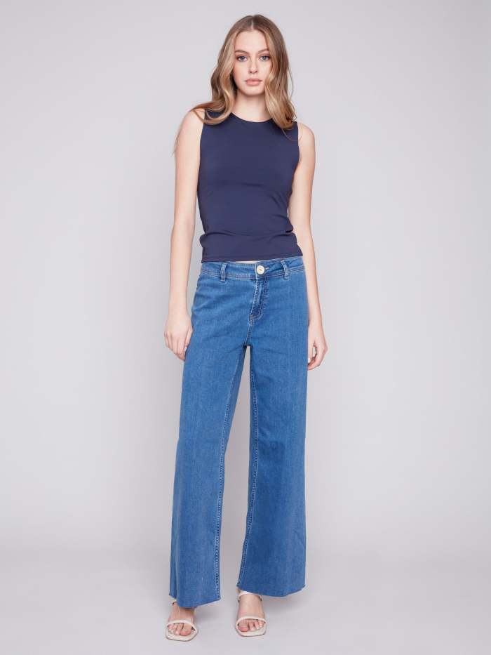 Sleeveless Super Stretch Top - Navy