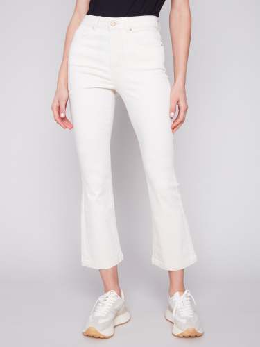 Bootcut Stretch Twill Pants - Natural