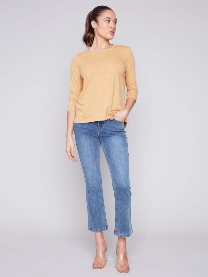 Organic Cotton Slub Knit Top - Corn