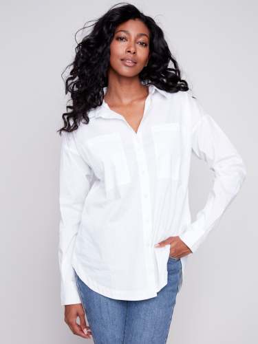 Loose Poplin Shirt - White