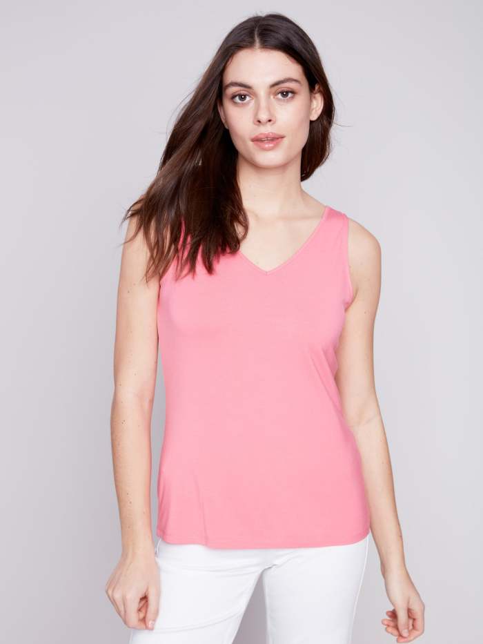 Reversible Bamboo Cami - Flamingo