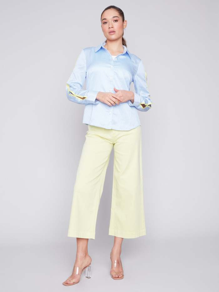 Striped Poplin Shirt - Sky