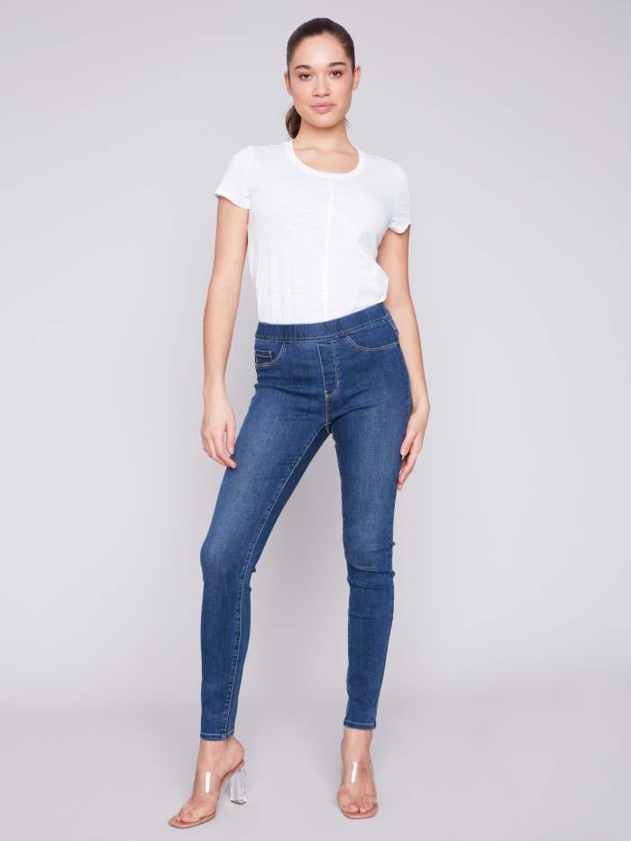 Denim Pull-On Pants - Indigo