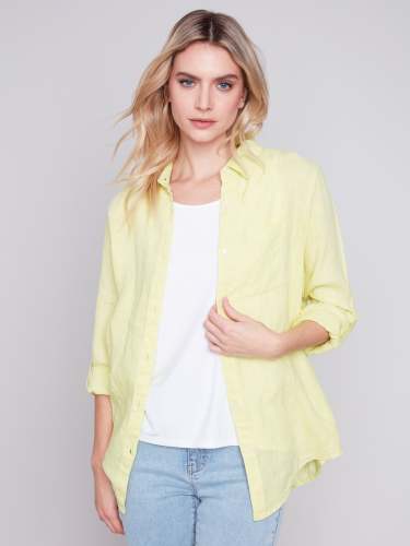 Long Linen Shirt - Anise