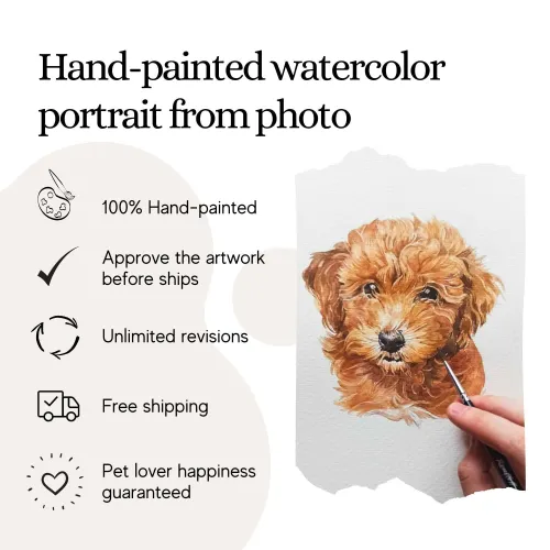 Modern Pet Portrait |  Hand-Painted Watercolor Pet Portraits