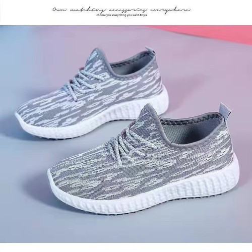 Men's sports flying needle knitted casual shoes grey