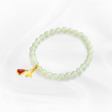 National jade inheritance series: fortune with Hotan jade gold bracelet