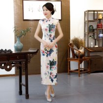 2020 Free shipping fashion short sleeve long dress Qipao Dress vintage chinese style restoring cheongsam dress Chinese dress