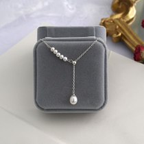 Natural Freshwater Pearl necklace 925 Sterling Silver Pendant fashion women