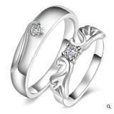 Love angel PT950 sterling silver lovers ring wedding proposal 1 carat men and women open ring  diamond ring