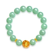 National Games series jade beads string Gold Bracelet