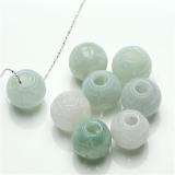 Open light natural jade Lu Lu Tong necklace jade pendant jade hollow-out transfer bead 925 silver necklace jade pendant female