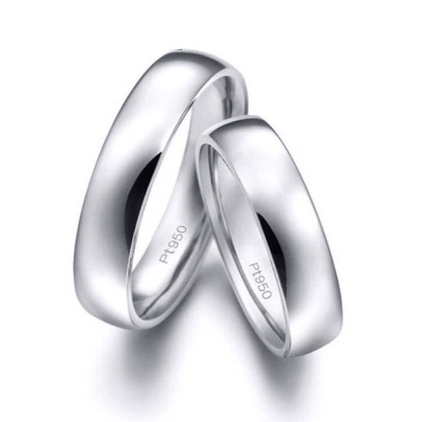 Glossy Platinum White Real Gold Eternity Wedding Rings Fancy PT950 Propose Bands for Men Women Couple Lovers Bride Groom Jewelry