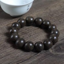 Nha Trang Agarwood1.6cm Bracelets Dara Dry Eaglewood Buddha Bead Bracelets Huian Submerged Floral Disc Play Wood Buddhist Prayer