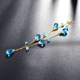 RENESSA Blue Topaz Bracelet Female Tiancai Baohuang 18K Gold Genuine Gemstones Ran Customized Gift For Girlfriend