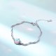 925 Sterling Silver Opal Round Bead Charm Bracelet Elegant Women Fashion Jewelry Браслет A204