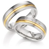 custom made classic domed profile gold inlay titanium health engagment wedding bands couples ring for men and women