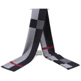 High quality cashmere Solid Grey black Navy men's boutique plaid striped scarfs patchwork color 30x180cm wholesale retail