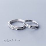 Modian Hot Cute Slub Open Adjustable Couple Rings for Men Women Sterling Silver 925 Plant Ring Fine Jewelry Valentine's Gift