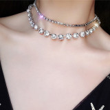 Misscat multi layer diamond necklace women's CHOKER collar chain