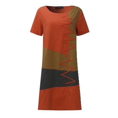 Women's Short-sleeved Stitching Dress