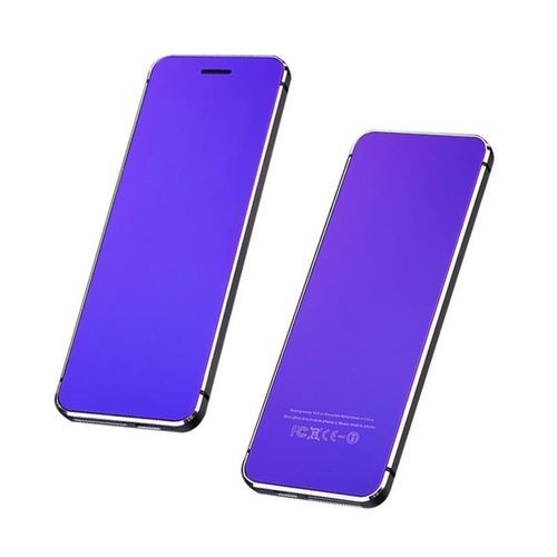 V36 Ultrathin Credit Card Cellphone With Metal Body Bluetooth 2.0 Dialer Anti-lost FM Mp3 Dual SIM Card Mini Mobile Phone-blue