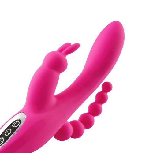 12 Funktionen Rabbit Vibrator G-Punkt Klitoris und P-Punkt Anal Vibrator Triple Curve