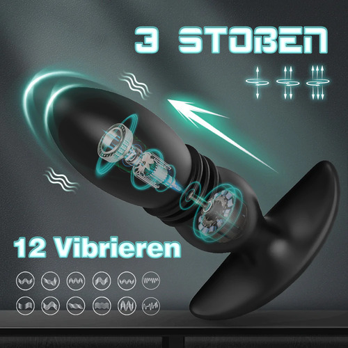 Anus Massager 2 IN 1 Analplug 3 Teleskop + 7 Vibration Wasserdicht