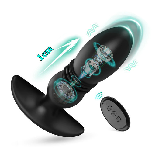 Anus Massager 2 IN 1 Analplug 3 Teleskop + 7 Vibration Wasserdicht