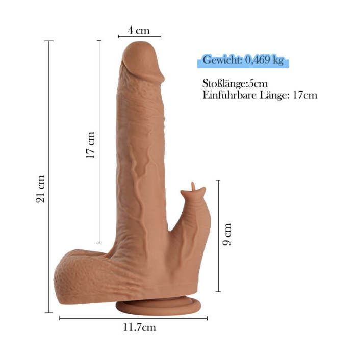 4 IN 1 Klitoris Stimulation Realistischer Dildo mit Saugnapf INS