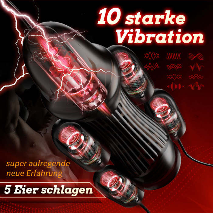 Black Warrior sechste Generations Fünf Vibro-Eier Vibrierender Penistrainer