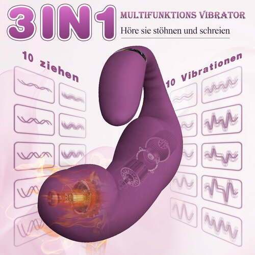 Heizen Vibrator Multi-Punktmassage 10 Vibrationen und 10 Ziehen