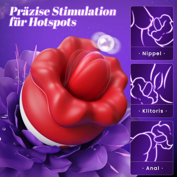 10 Zungenlecken Vibrationmodi Klitoris Brust Massagegeräte Stimulator
